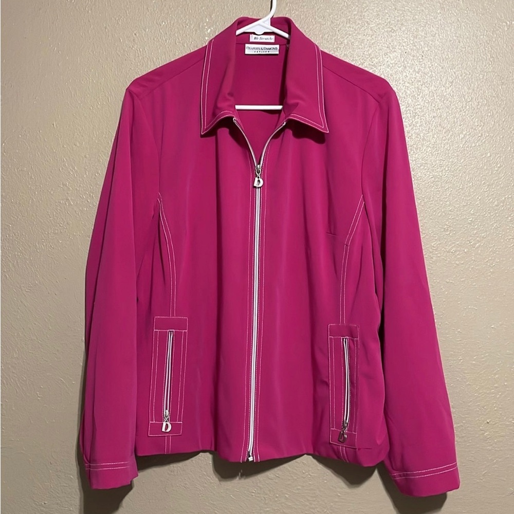 Draper’s & Damon’s Bi-Stretch Pink Full Zip Lightweight Jacket Women’s Petite L